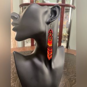 Handmade seed bead earrings.